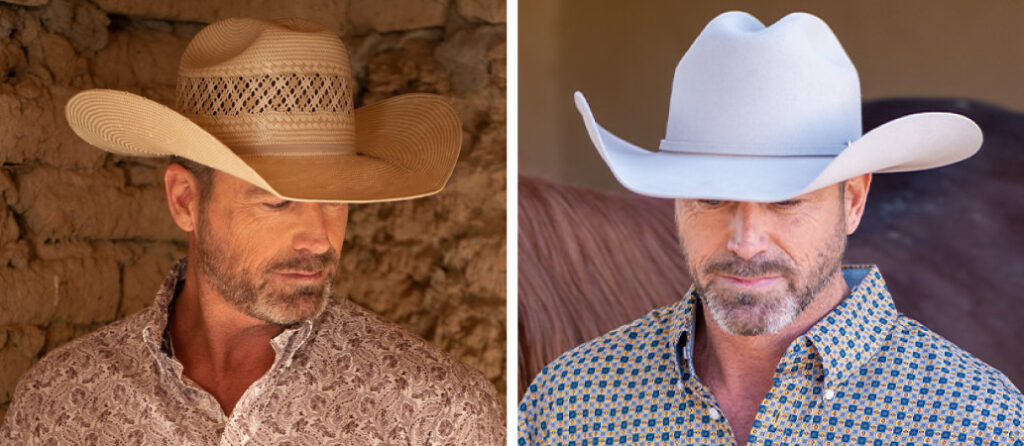 mens straw and felt cowboy hats