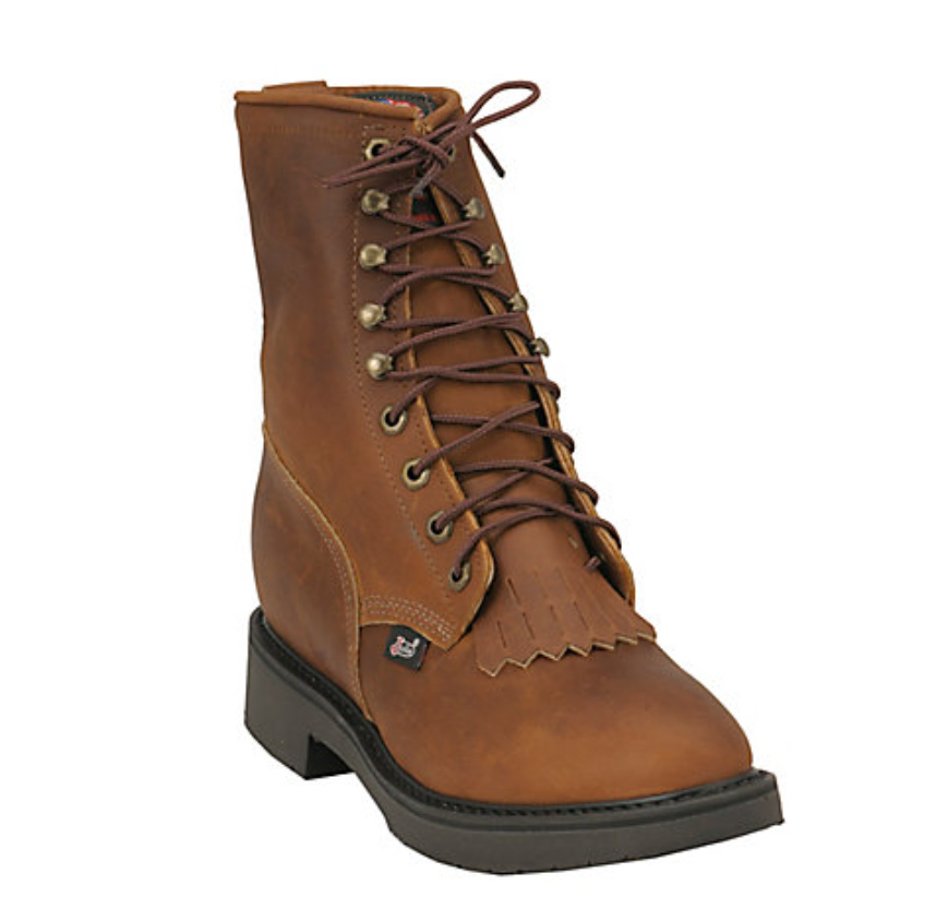 justin mens conductor lace up work boot