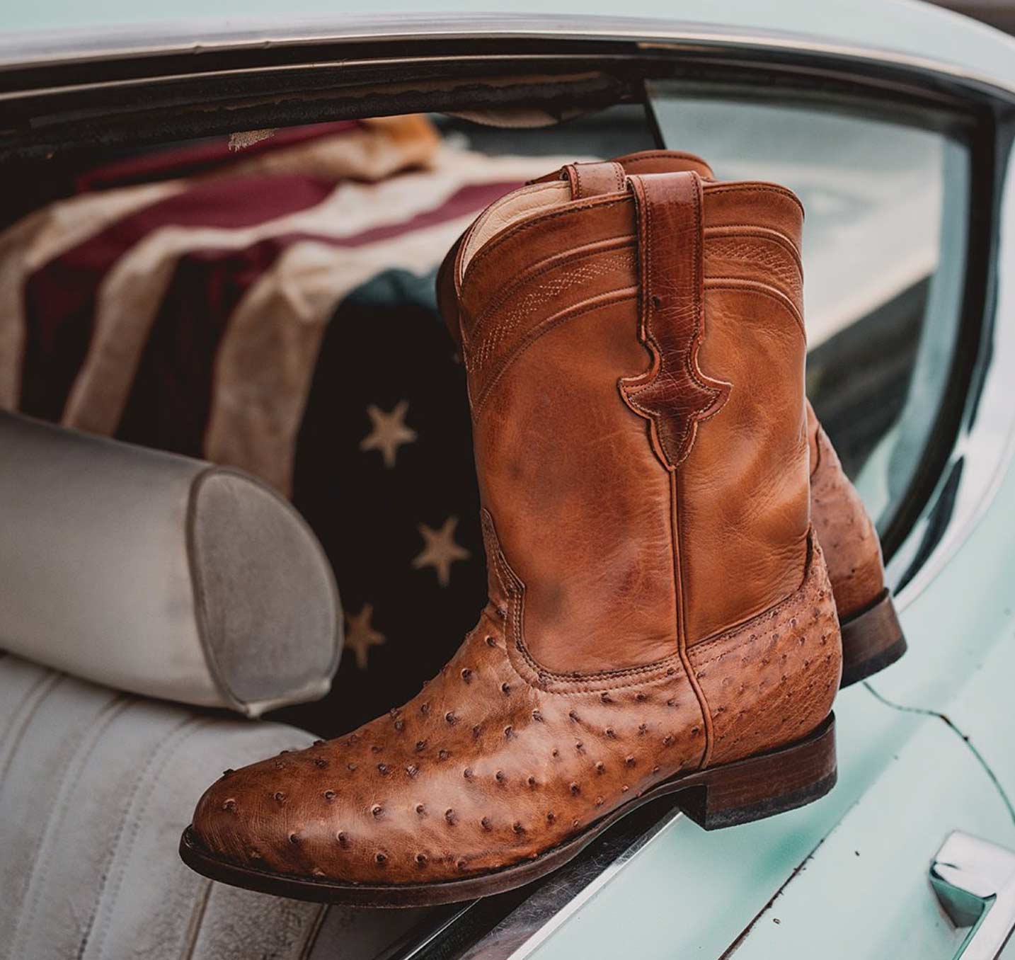 cowboy boots with american flag